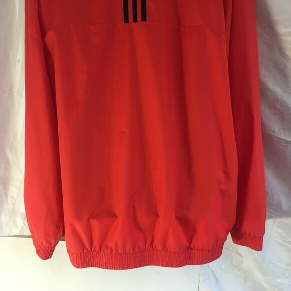 Adidas Jacket Mens Large Navy Orange Windbreaker Full Zip Logo Windbreaker - Picture 11 of 15